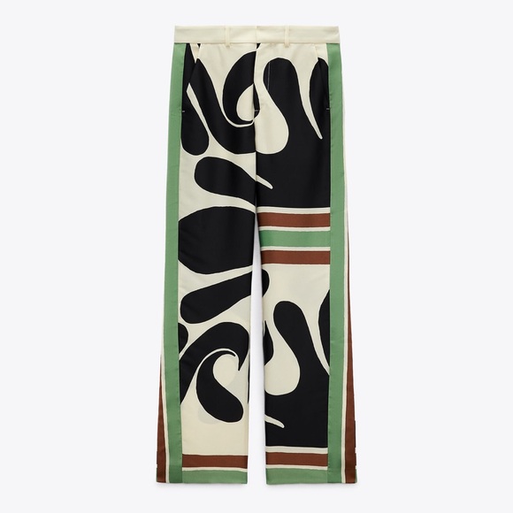 Zara Printed Wide Leg Pants - Picture 1 of 8
